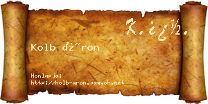 Kolb Áron névjegykártya