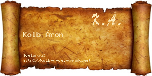 Kolb Áron névjegykártya